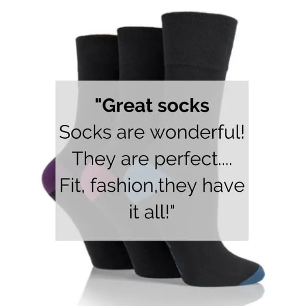 3 Pairs Non Binding Socks for Men in Solid Black