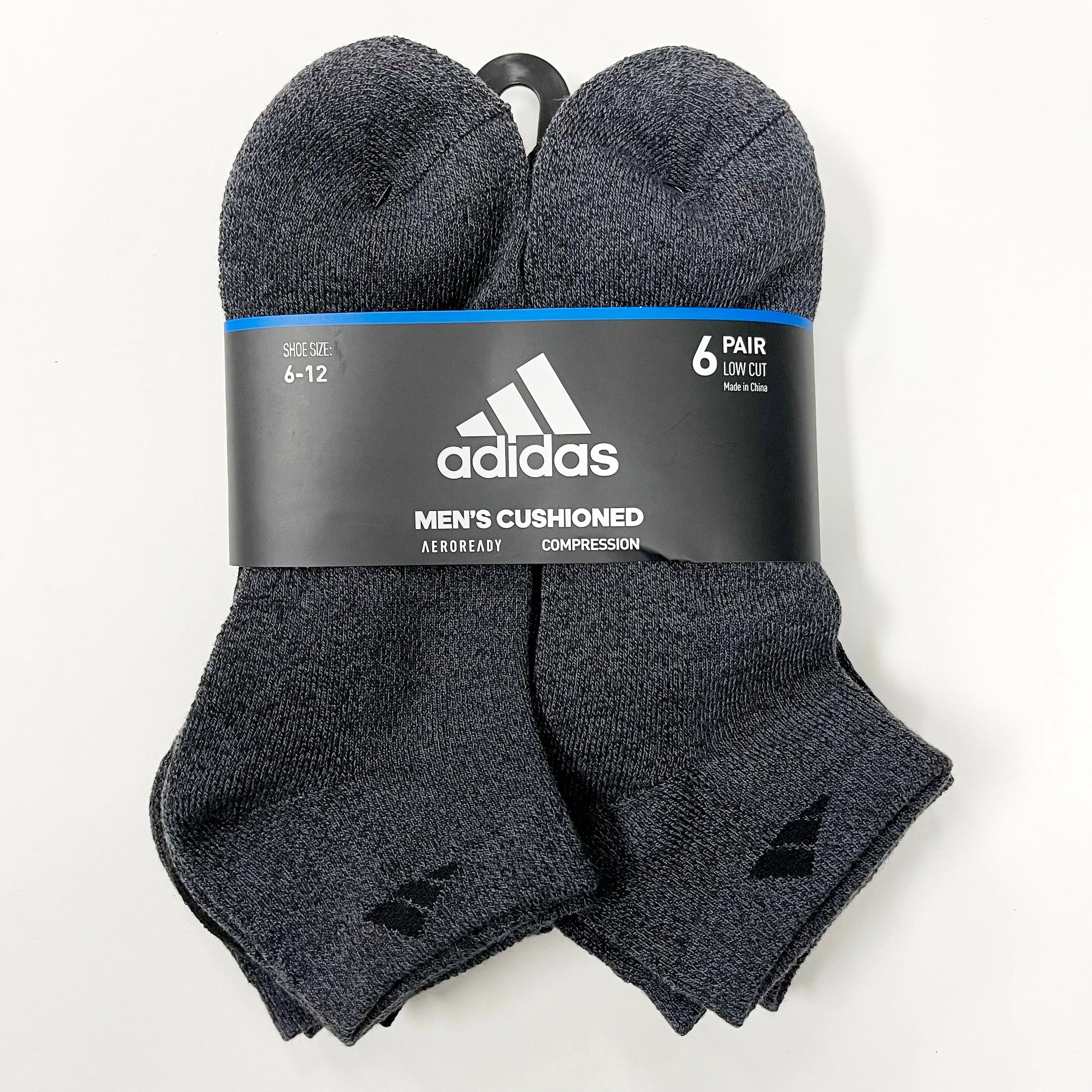 Adidas Mens Comfort Cushioned Low-Cut Socks - 6 Pairs, Perfect for Everyday Wear and Athletic Activities