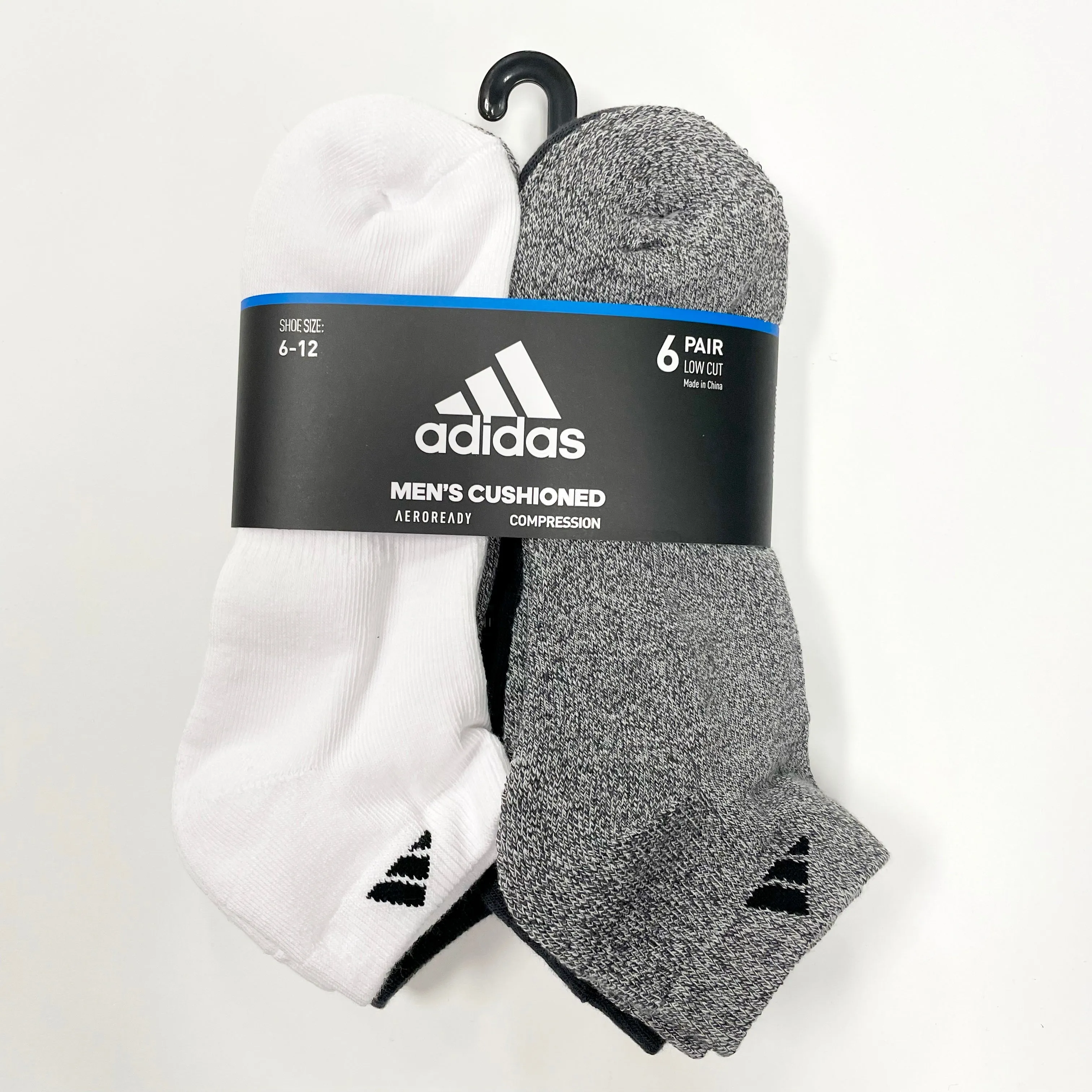 Adidas Mens Comfort Cushioned Low-Cut Socks - 6 Pairs, Perfect for Everyday Wear and Athletic Activities