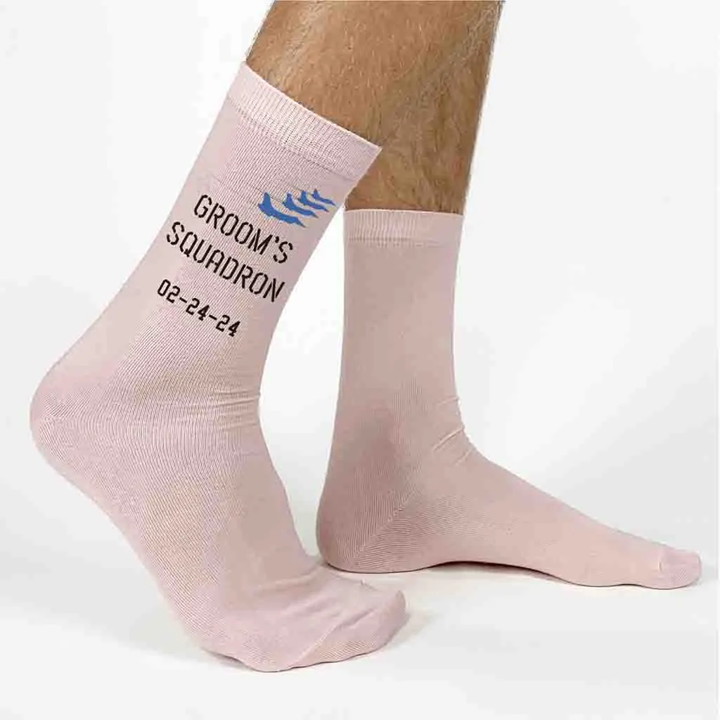 Air Force Groom’s Squadron - Personalized Wedding Socks