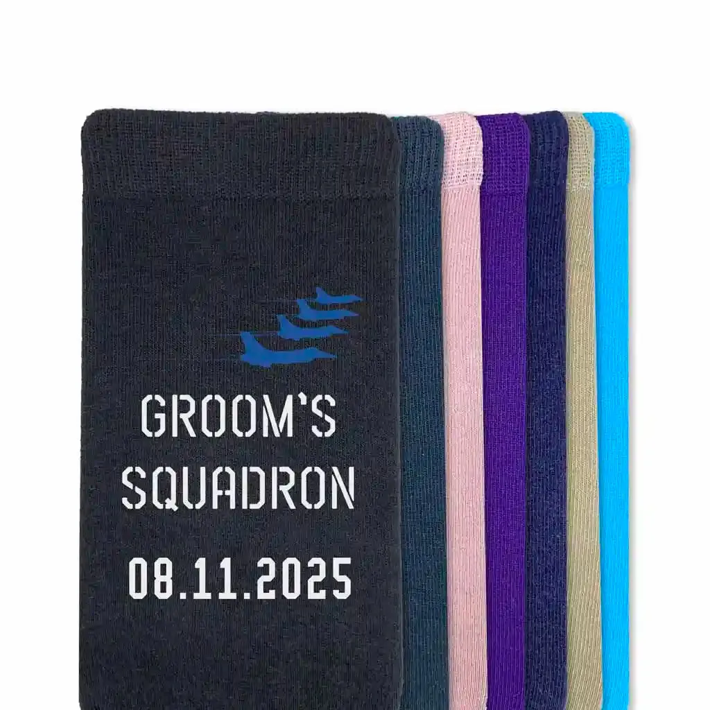 Air Force Groom’s Squadron - Personalized Wedding Socks