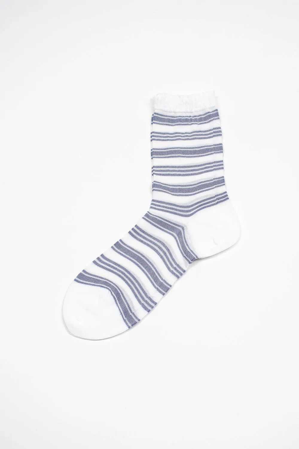 AM-781 Border Socks Blue/White