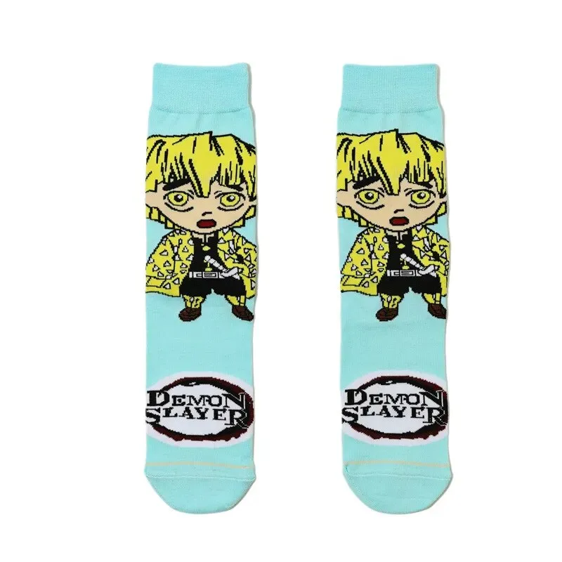 Anime Demon Slayer Socks Tanjirou Nezuko Cartoon Knitted Cotton Socks Pure Cotton Male Fashion Trend Tube Socks