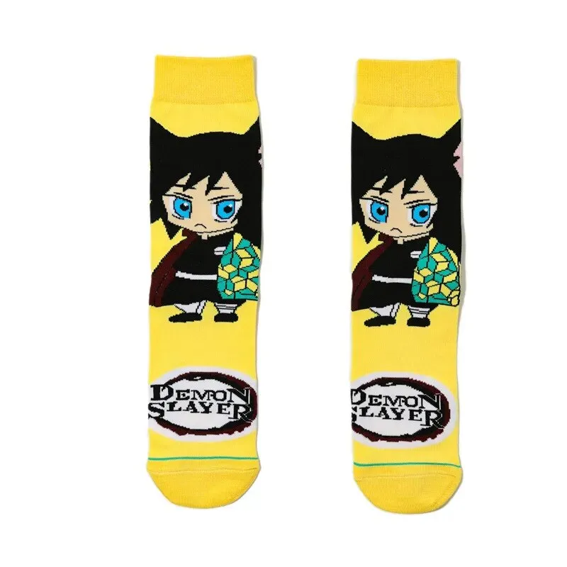 Anime Demon Slayer Socks Tanjirou Nezuko Cartoon Knitted Cotton Socks Pure Cotton Male Fashion Trend Tube Socks