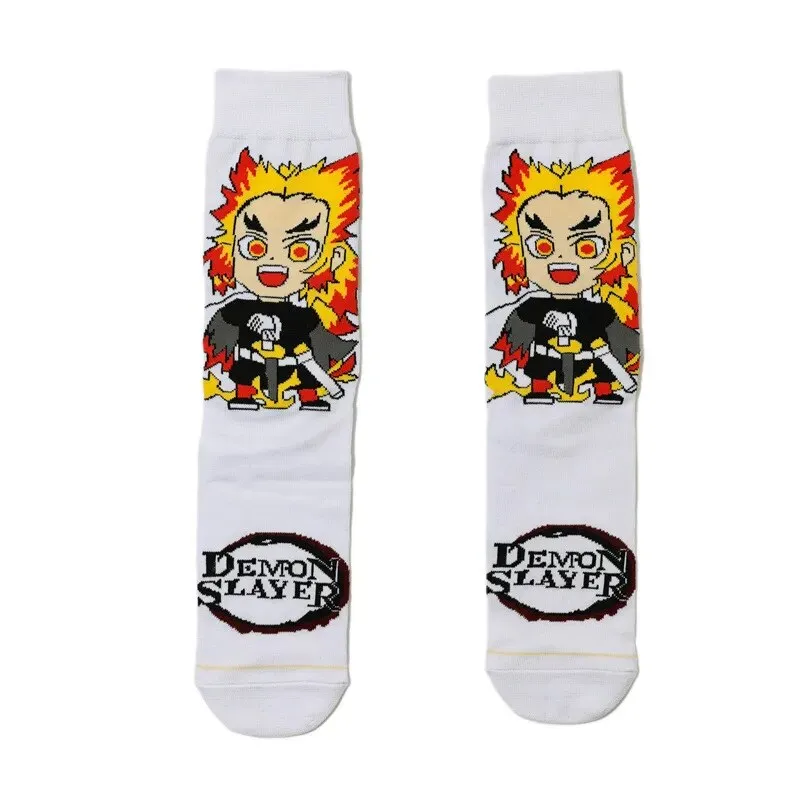 Anime Demon Slayer Socks Tanjirou Nezuko Cartoon Knitted Cotton Socks Pure Cotton Male Fashion Trend Tube Socks