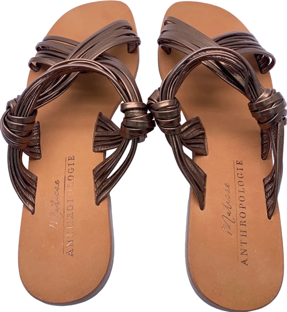 Anthropologie Beach by Matisse Bronze Mystic Sandals UK 6