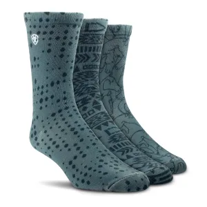 Ariat Women's Novelty Crew Socks - Four Leaf Clover Doodle