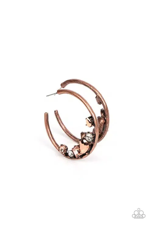 Attractive Allure Copper Earrings - Paparazzi Accessories