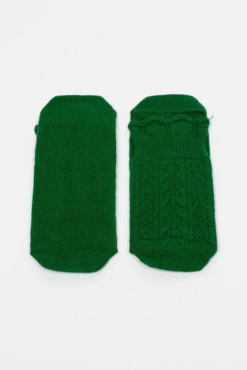 AU-55 Woven Ankle Socks Green