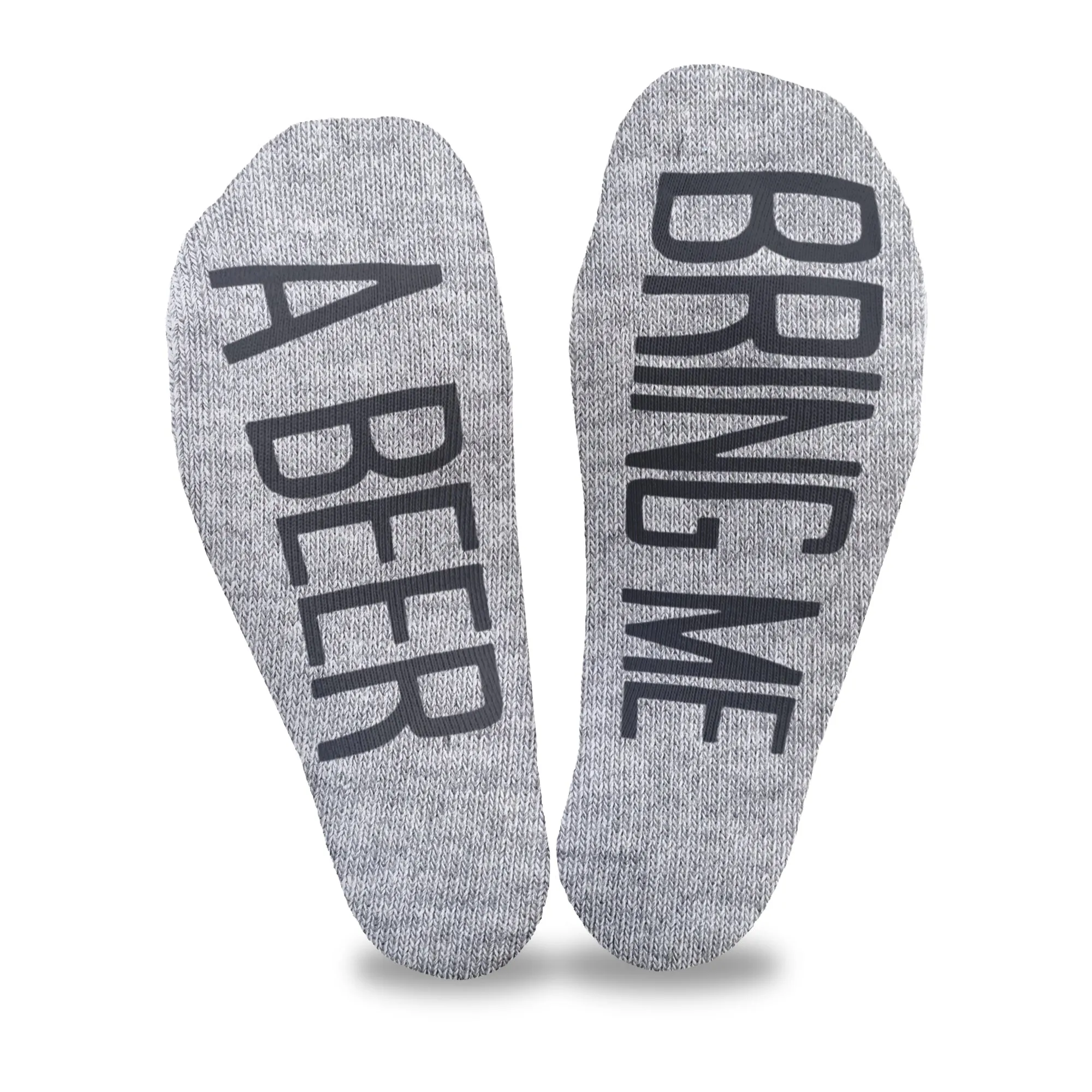 Bring Me A Beer - Women's No Show Socks Text on Sole