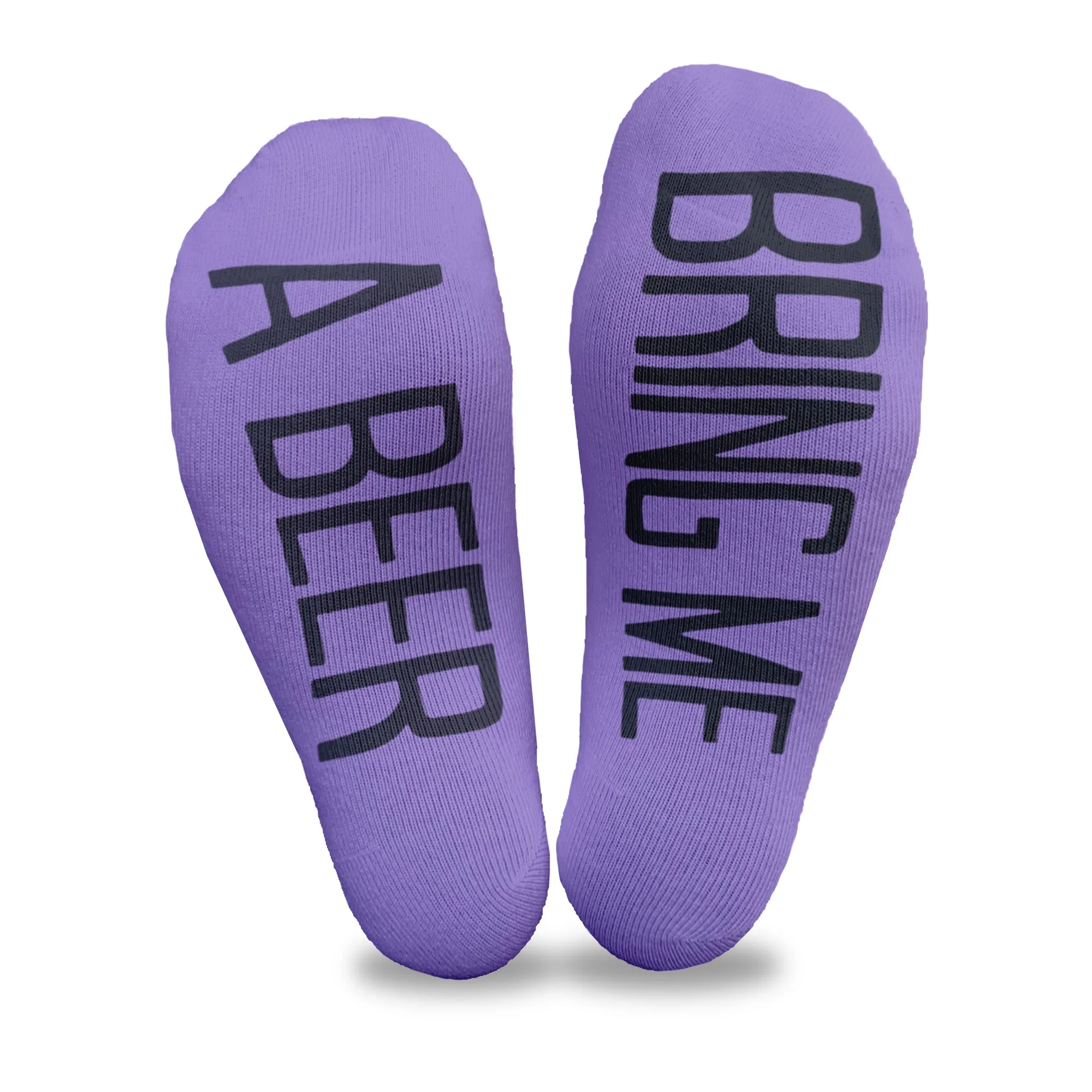 Bring Me A Beer - Women's No Show Socks Text on Sole