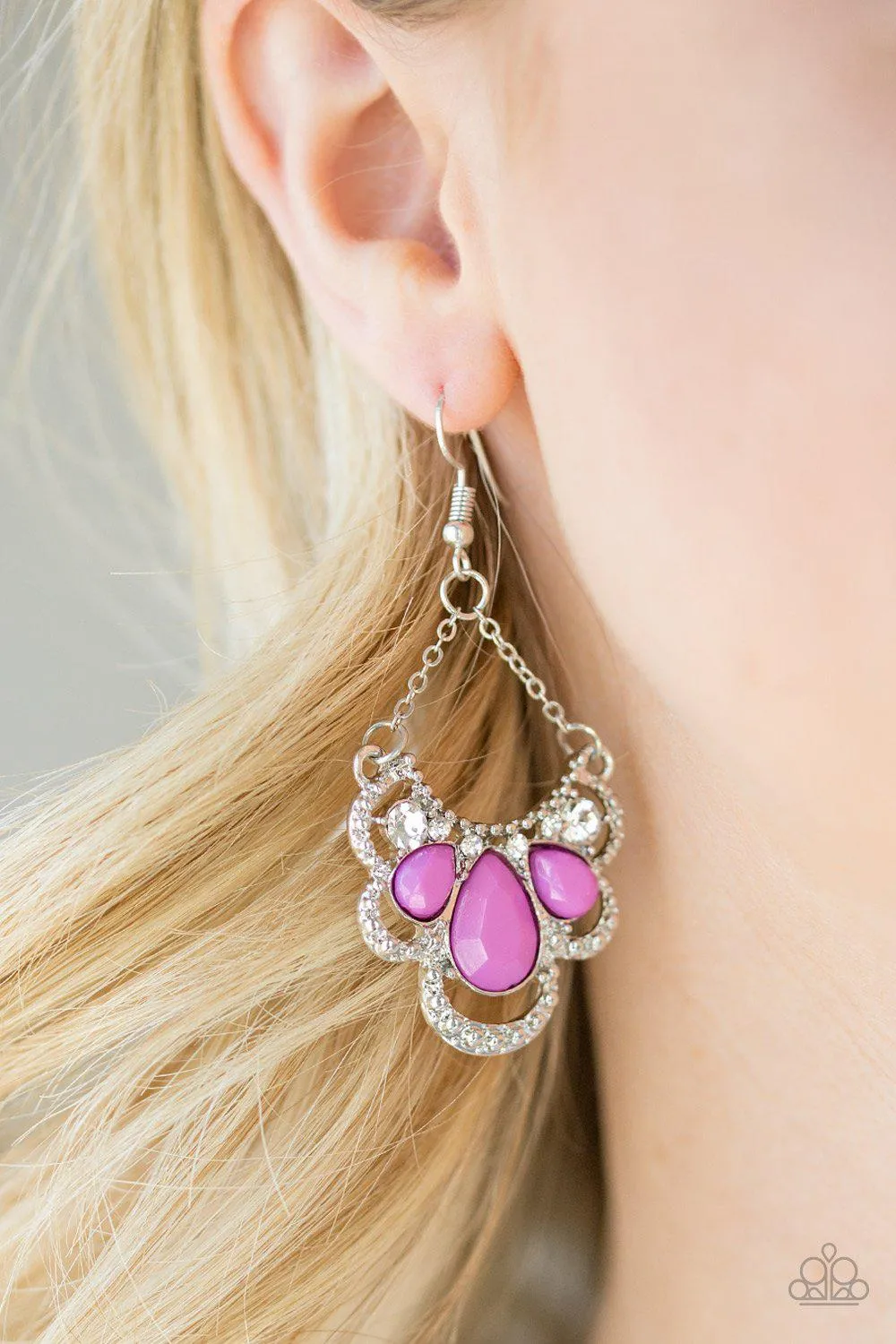 Caribbean Royalty Purple Earrings - Paparazzi Accessories