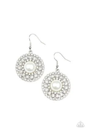 Century Classic White Earrings - Paparazzi Accessories