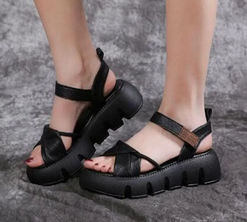 Chunky Heels Wedge Sandals