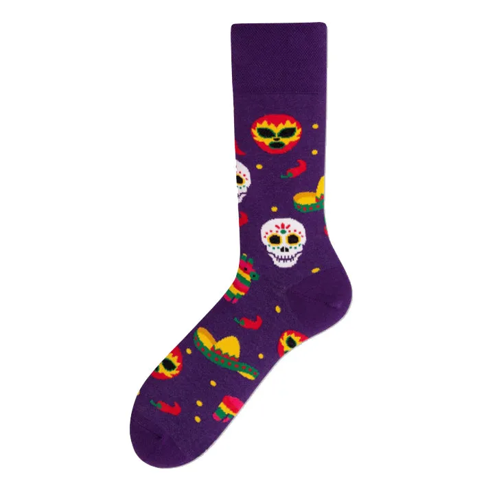 Crew Socks | Mismatched Socks - Calavera