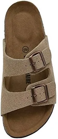 Cushionaire ladies slip on sandals adjustable buckles