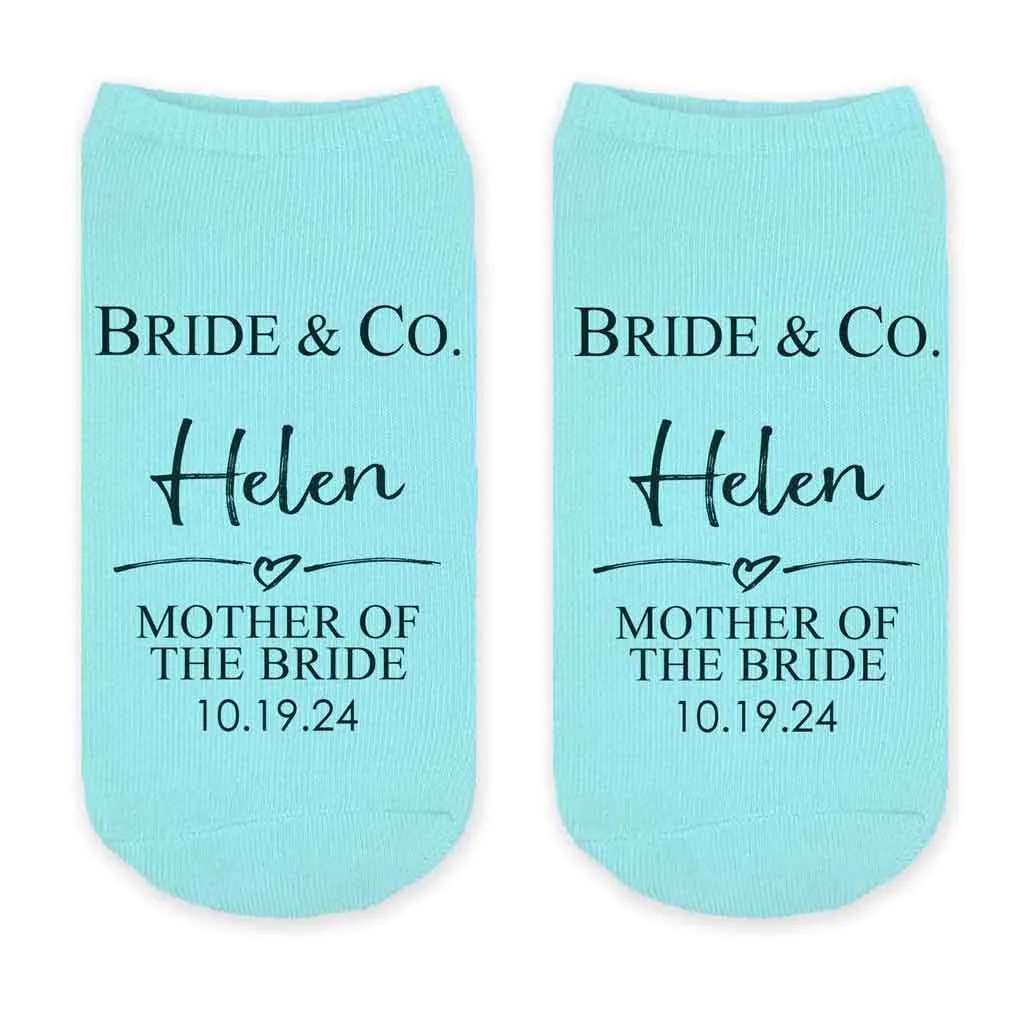 Custom Bridal Party Wedding Socks, Bride's Something Blue