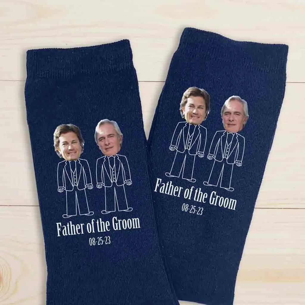 Custom Photo Father Of The Groom Wedding Socks