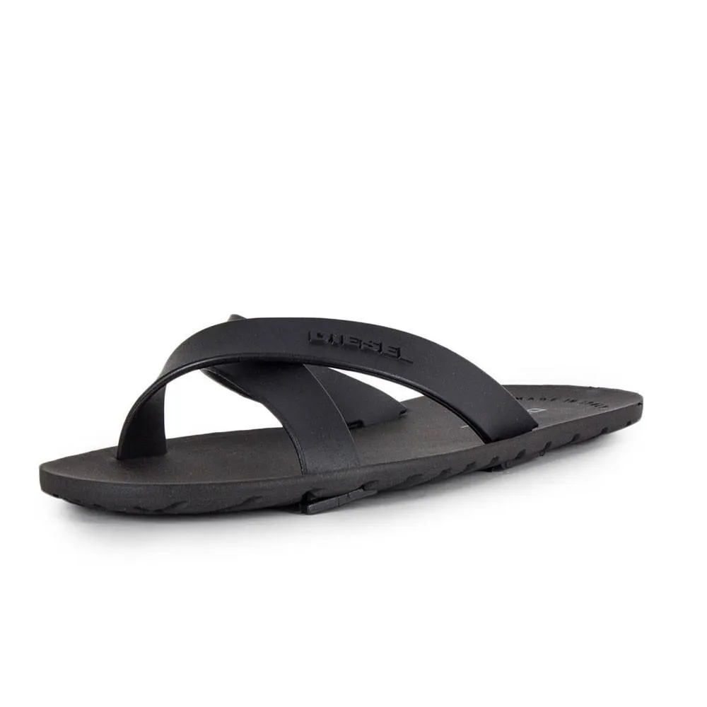 Diesel Plaja Black Strap Washable Plastic Sandals for Comfort and Durability