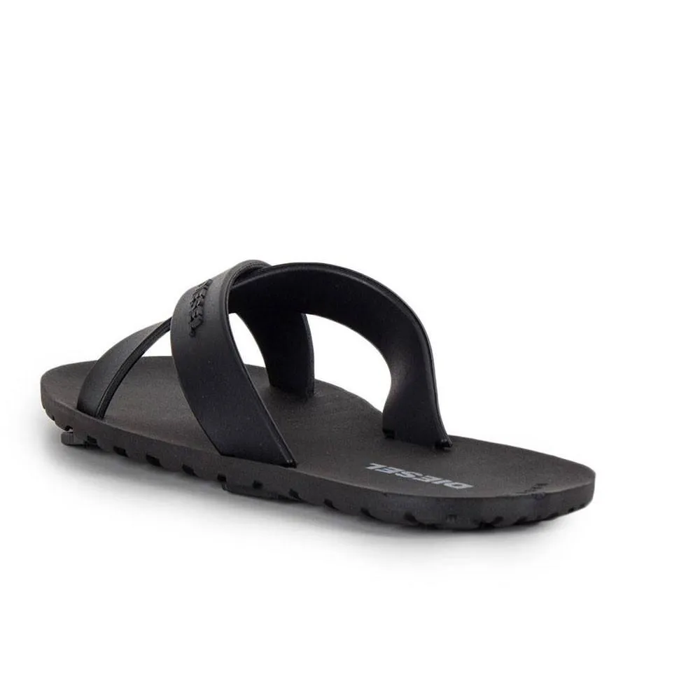 Diesel Plaja Black Strap Washable Plastic Sandals for Comfort and Durability