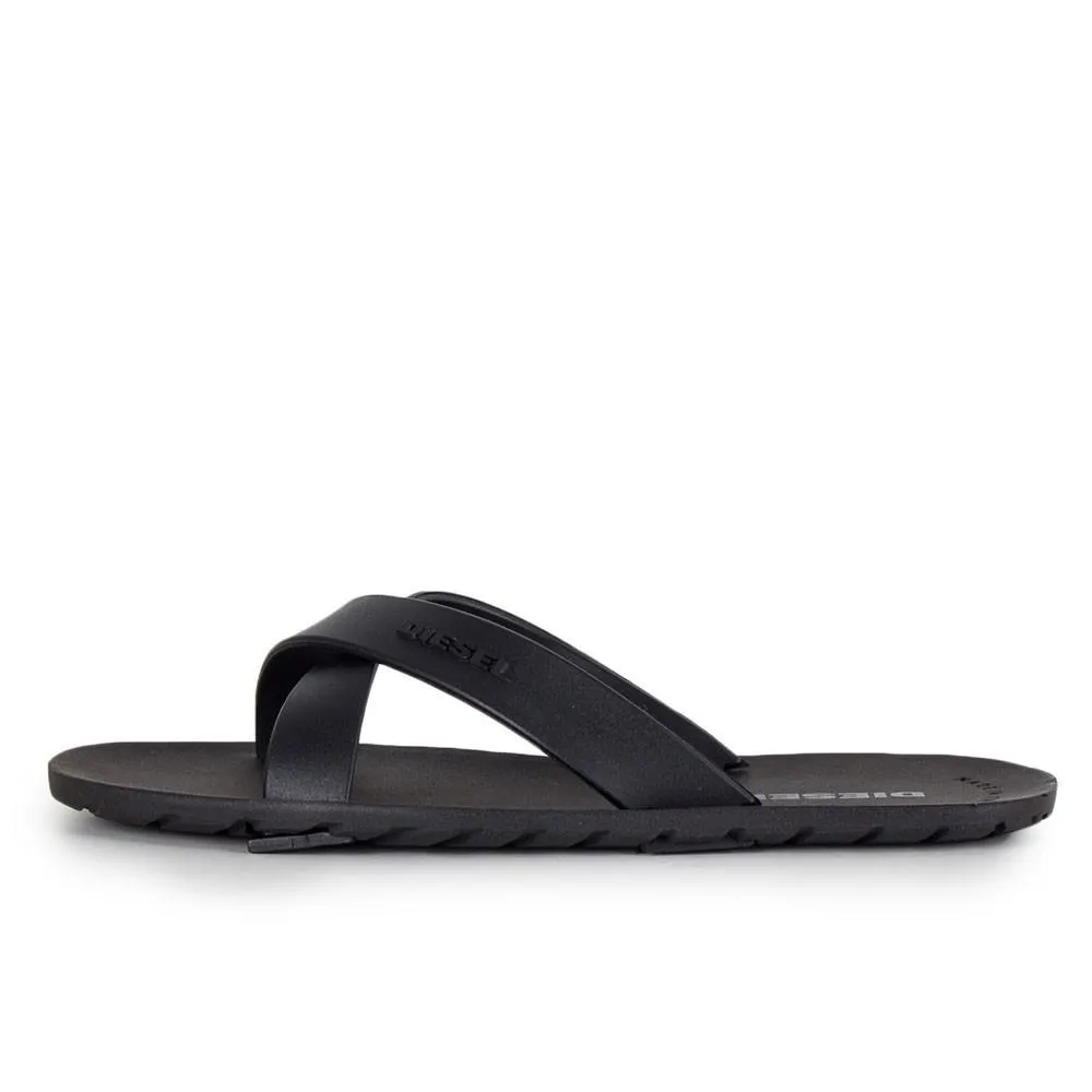 Diesel Plaja Black Strap Washable Plastic Sandals for Comfort and Durability