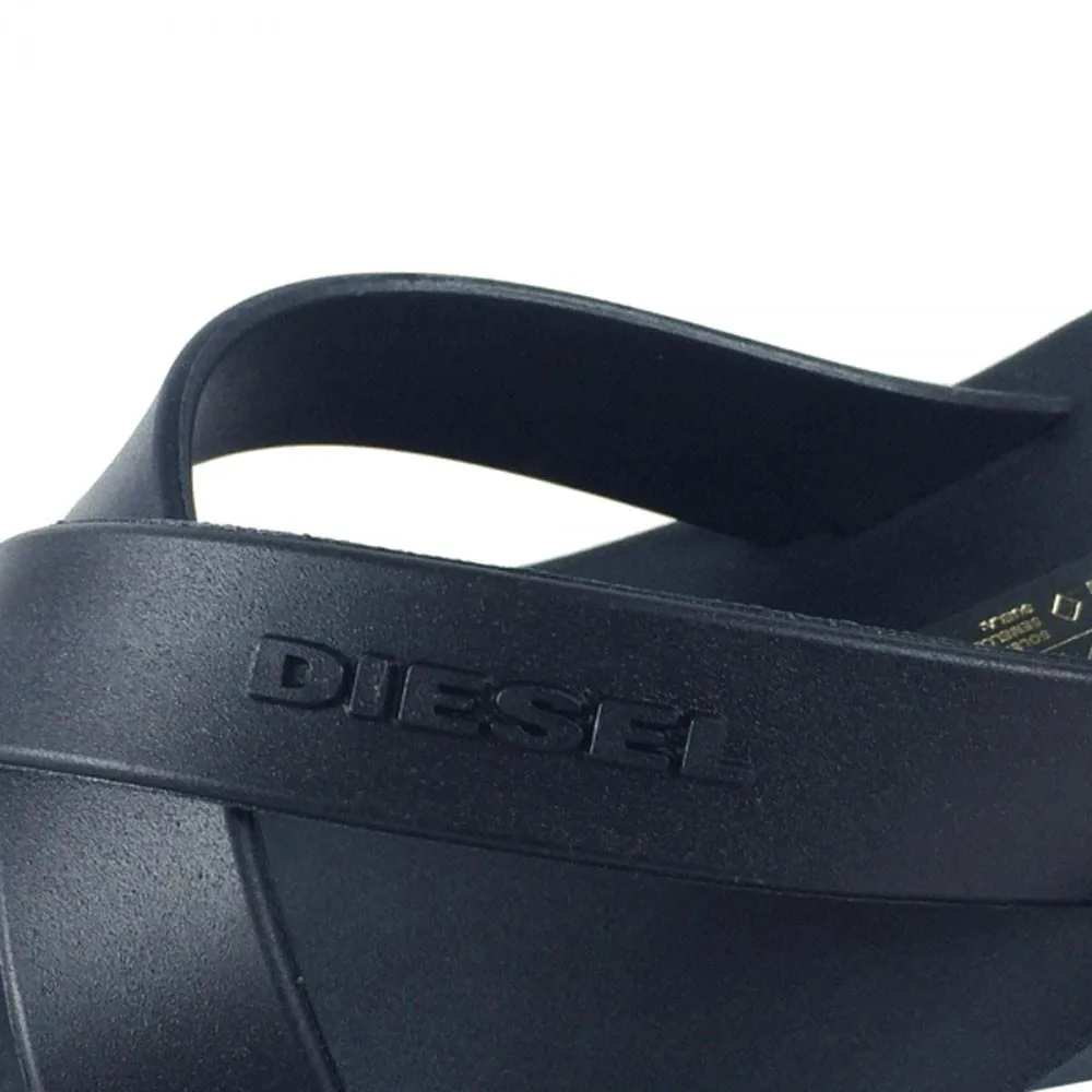 Diesel Plaja Wash Navy Strap Plastic Sandals