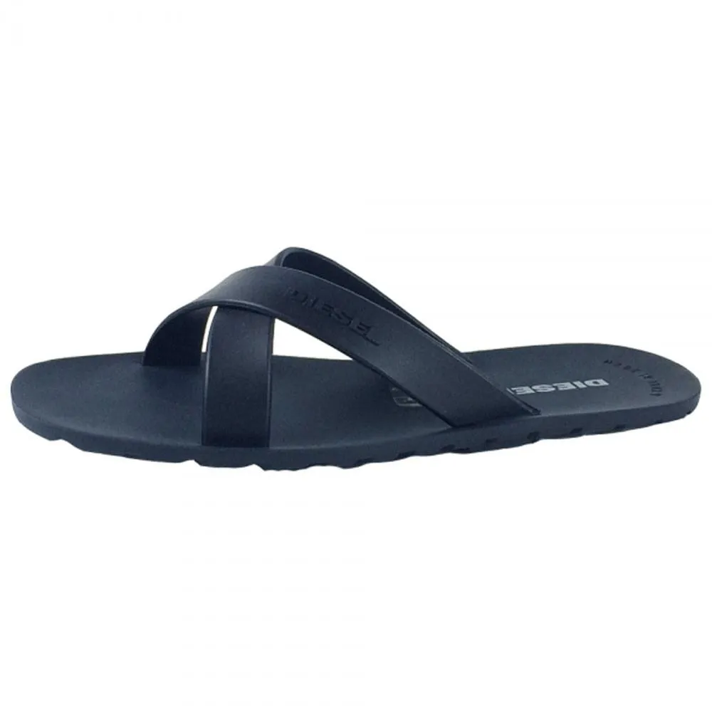 Diesel Plaja Wash Navy Strap Plastic Sandals