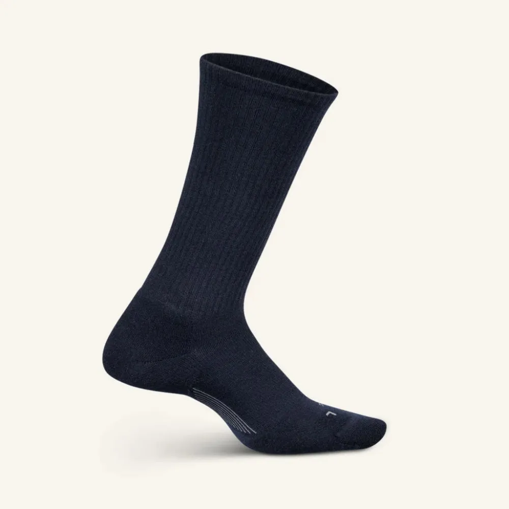 Feetures Everyday Men's Max Cushion Crew Casual Rib Socks - Navy