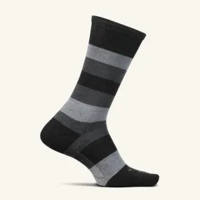 Feetures Everyday Men's Max Cushion Crew Socks - Primary Stripe Gray