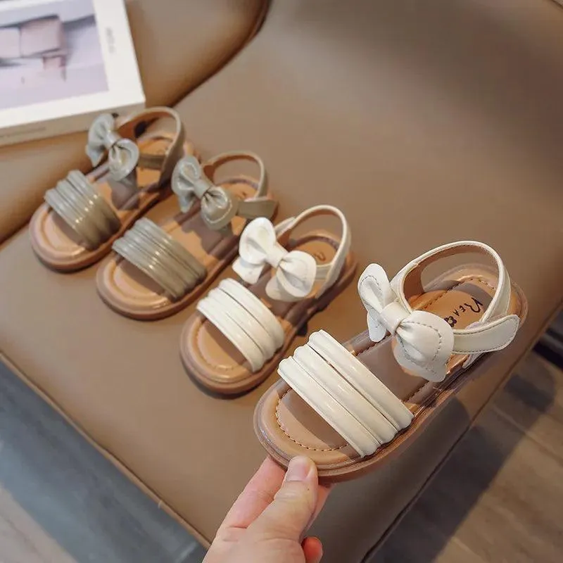 G06035 Girls Casual Sandals with Bow - Soft Children's Shoes