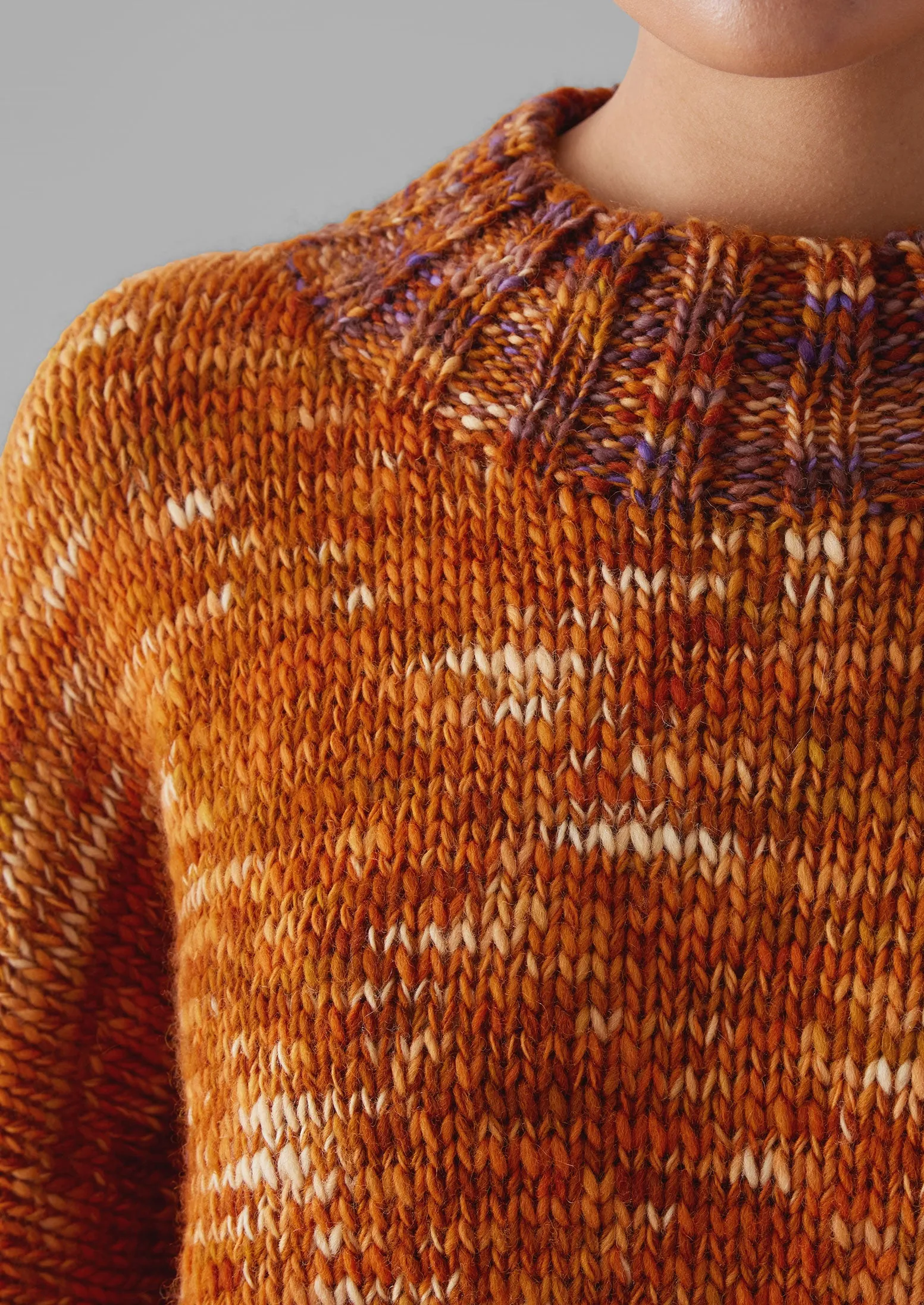 Hand Dyed Marl Sweater | Orange Mix