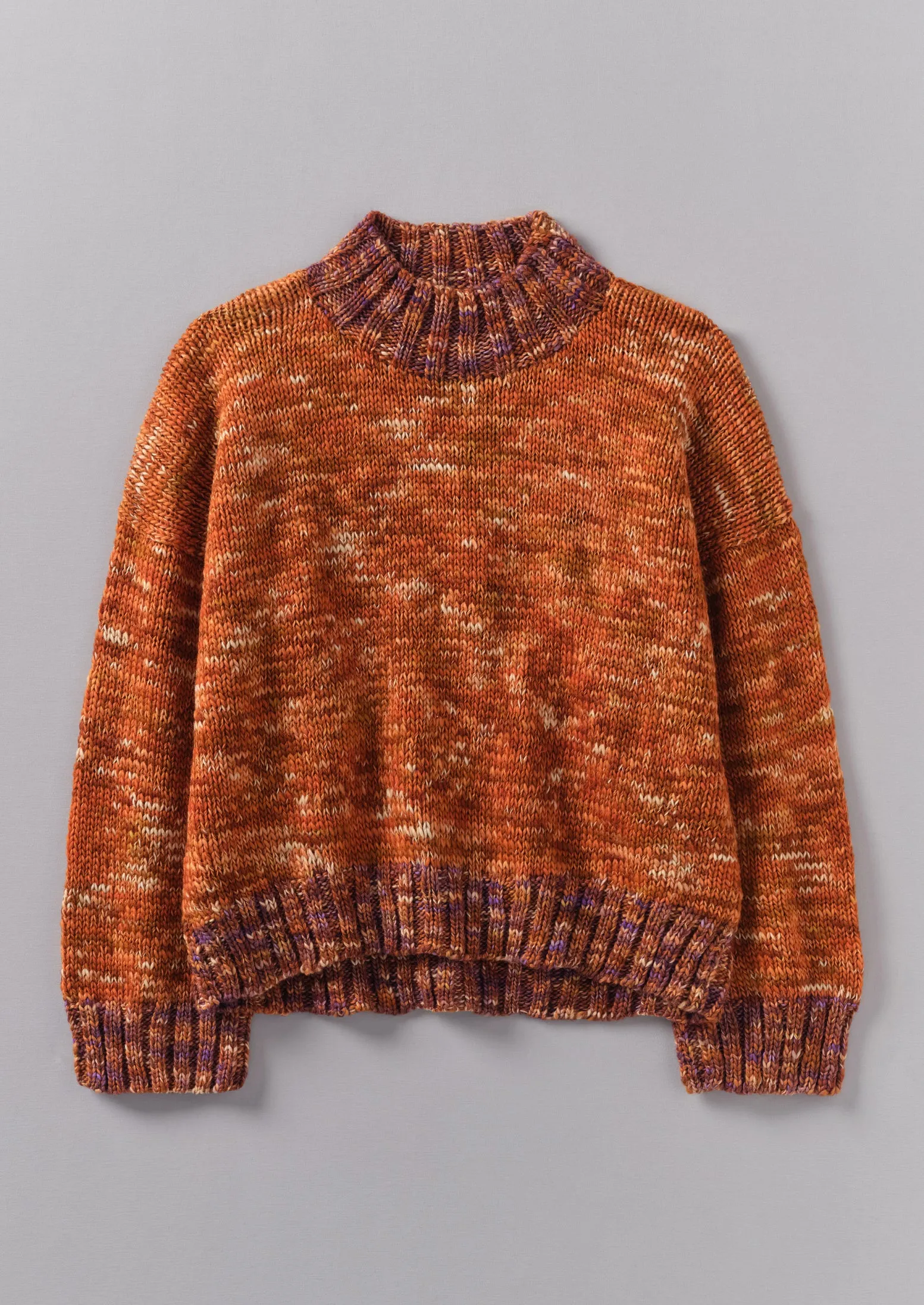 Hand Dyed Marl Sweater | Orange Mix