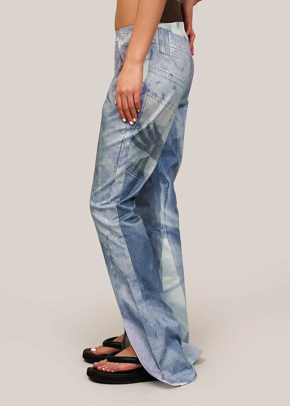 Handy Jean Print Denim Trousers