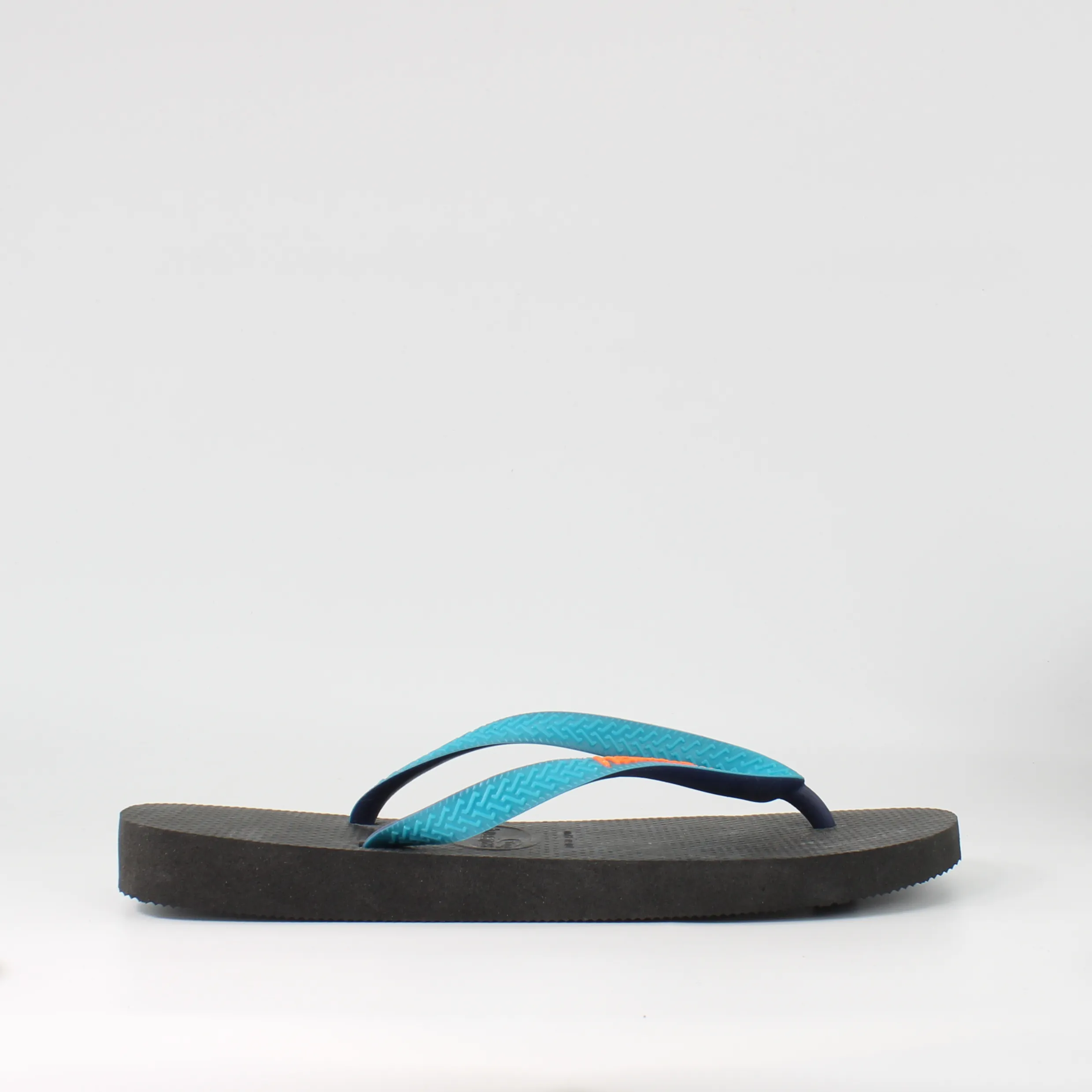 Havaianas Black Blue Synthetic Mens Slip On Thong Flip Flops