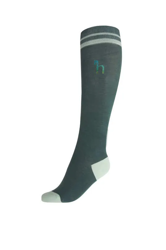 Horze Celia Kids' Riding Socks- Goblin Blue