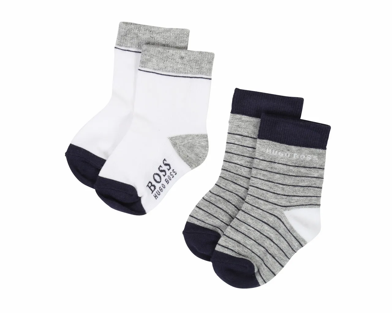 Hugo Boss Baby's J00Z01 Two Pair Pack Socks Grey White