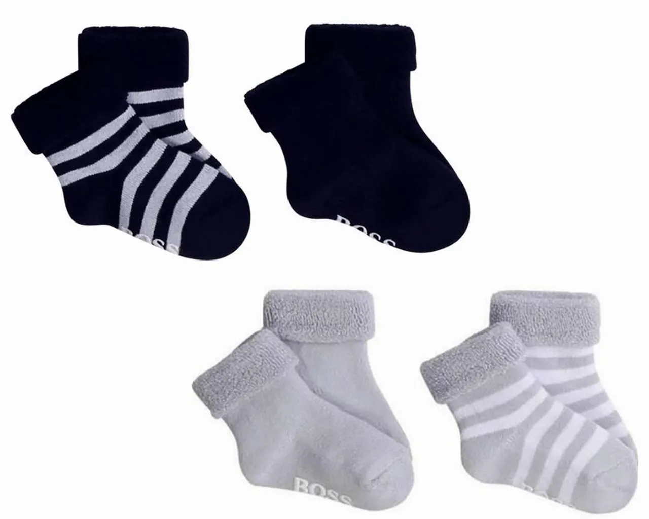 Hugo Boss Baby's J90168 Two Pair Pack Socks Navy Blue