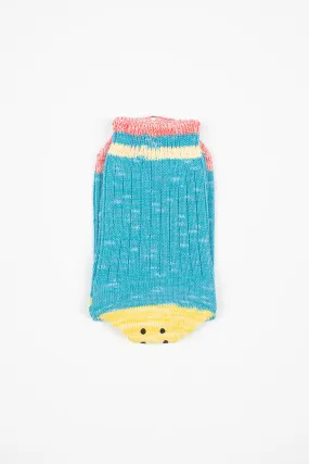 Ivy Rainbowy Happy Heel Socks Sax/Pink