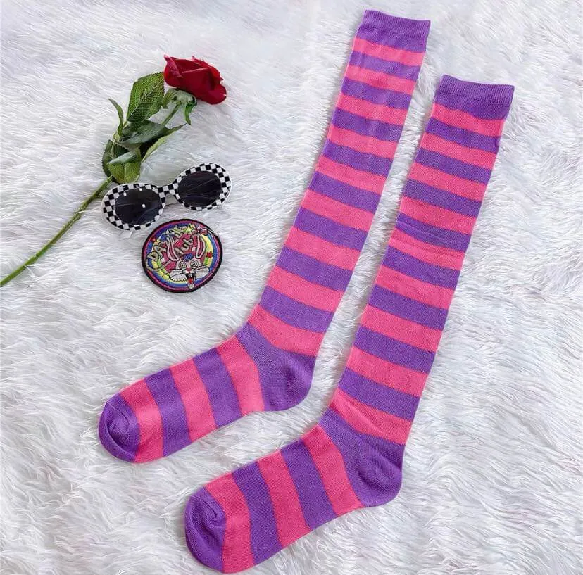 JAPANESE COS STRIPED KNEE SOCKS BY88888