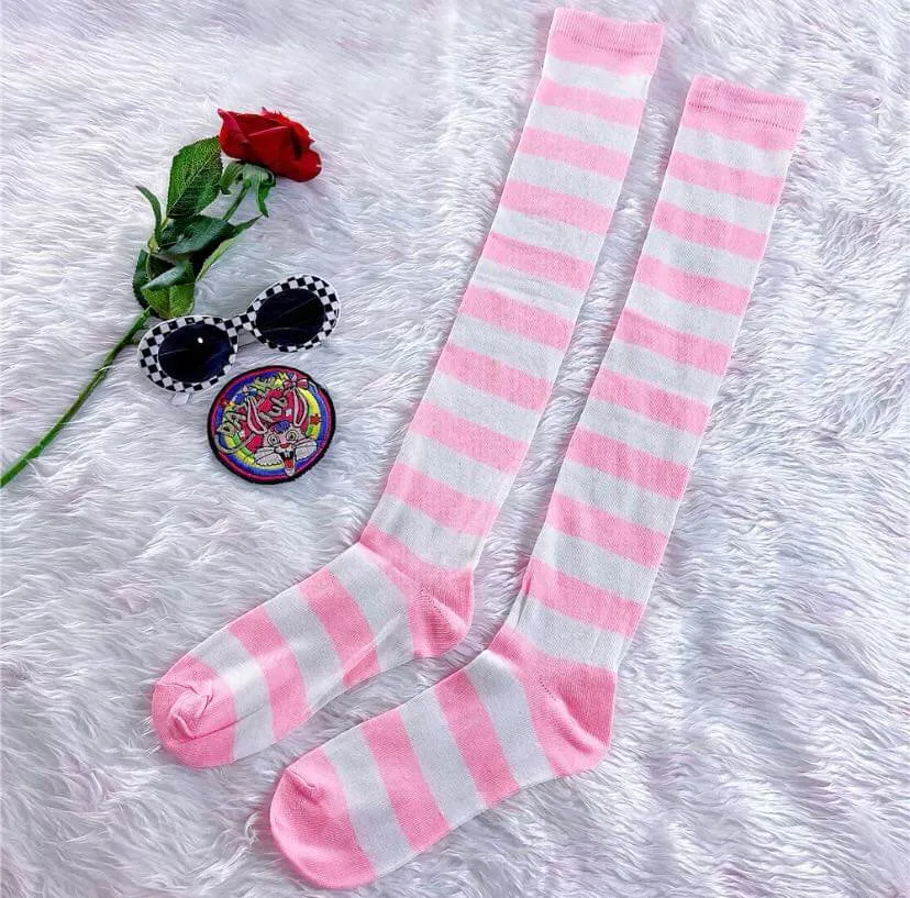 JAPANESE COS STRIPED KNEE SOCKS BY88888