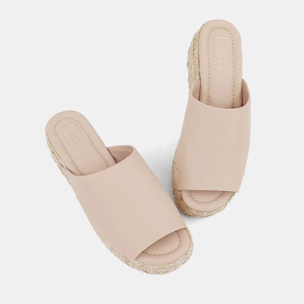 Lizzie Nude Wedge Sandal