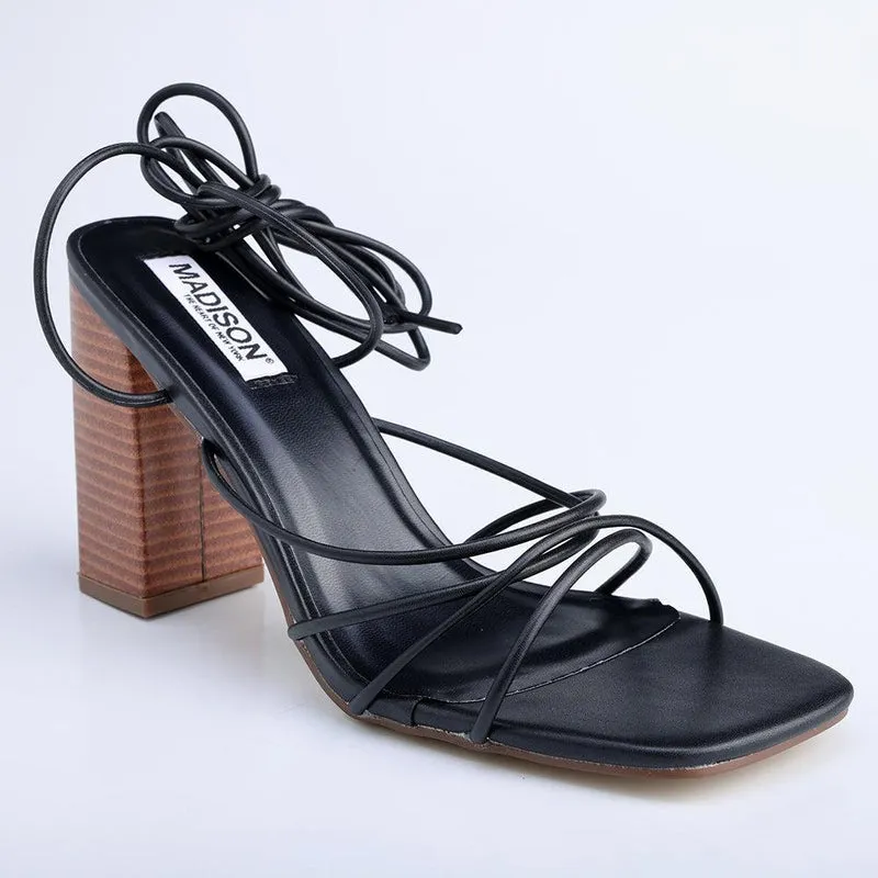 Madison Ailo Strappy Block Heel - Black