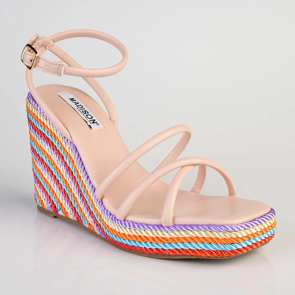 Madison Azalia Rope Wedge Sandal  - Nude