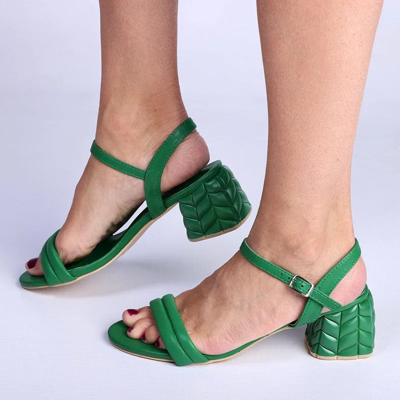 Madison Bessie Low Block Sandal - Green