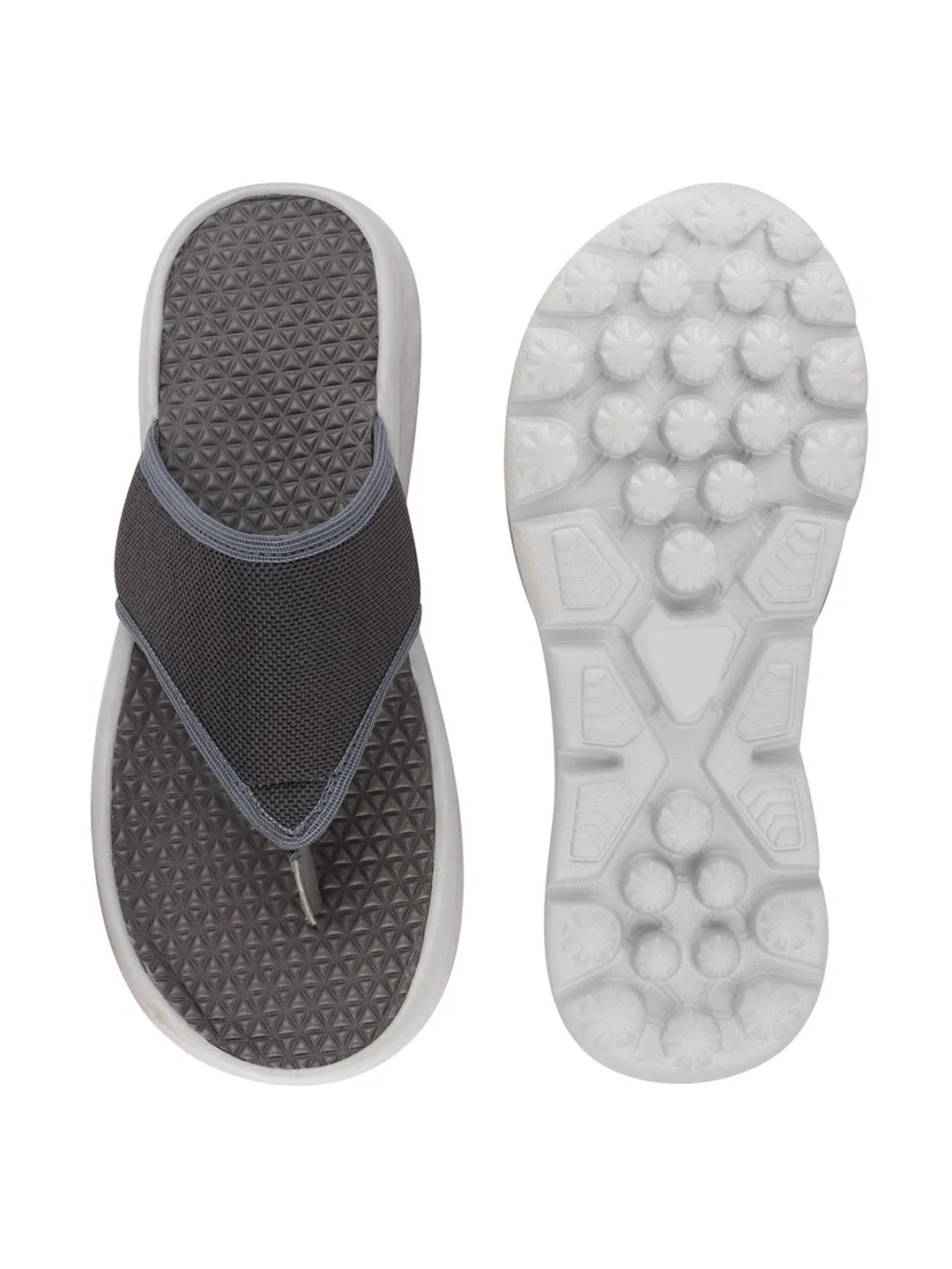 Men Grey Casual Slip-On Flip-Flops