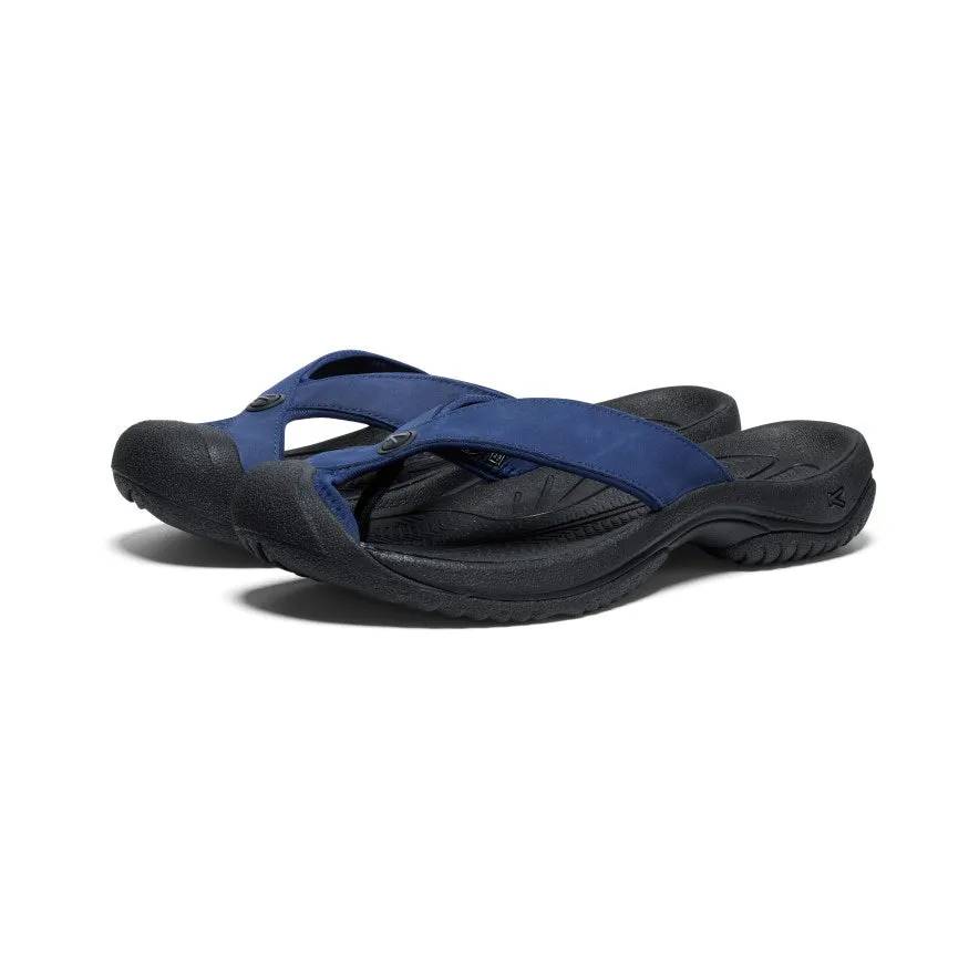 Men's Waimea Leather Flip-Flop  |  Naval Academy/Black