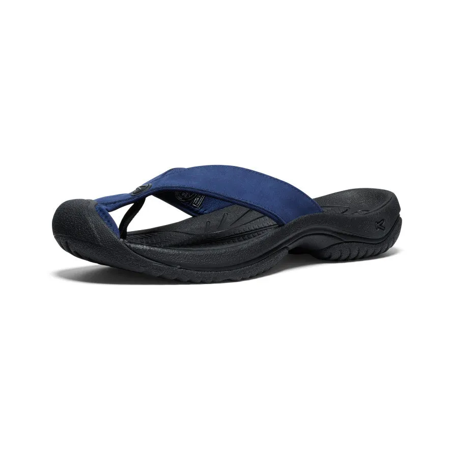 Men's Waimea Leather Flip-Flop  |  Naval Academy/Black