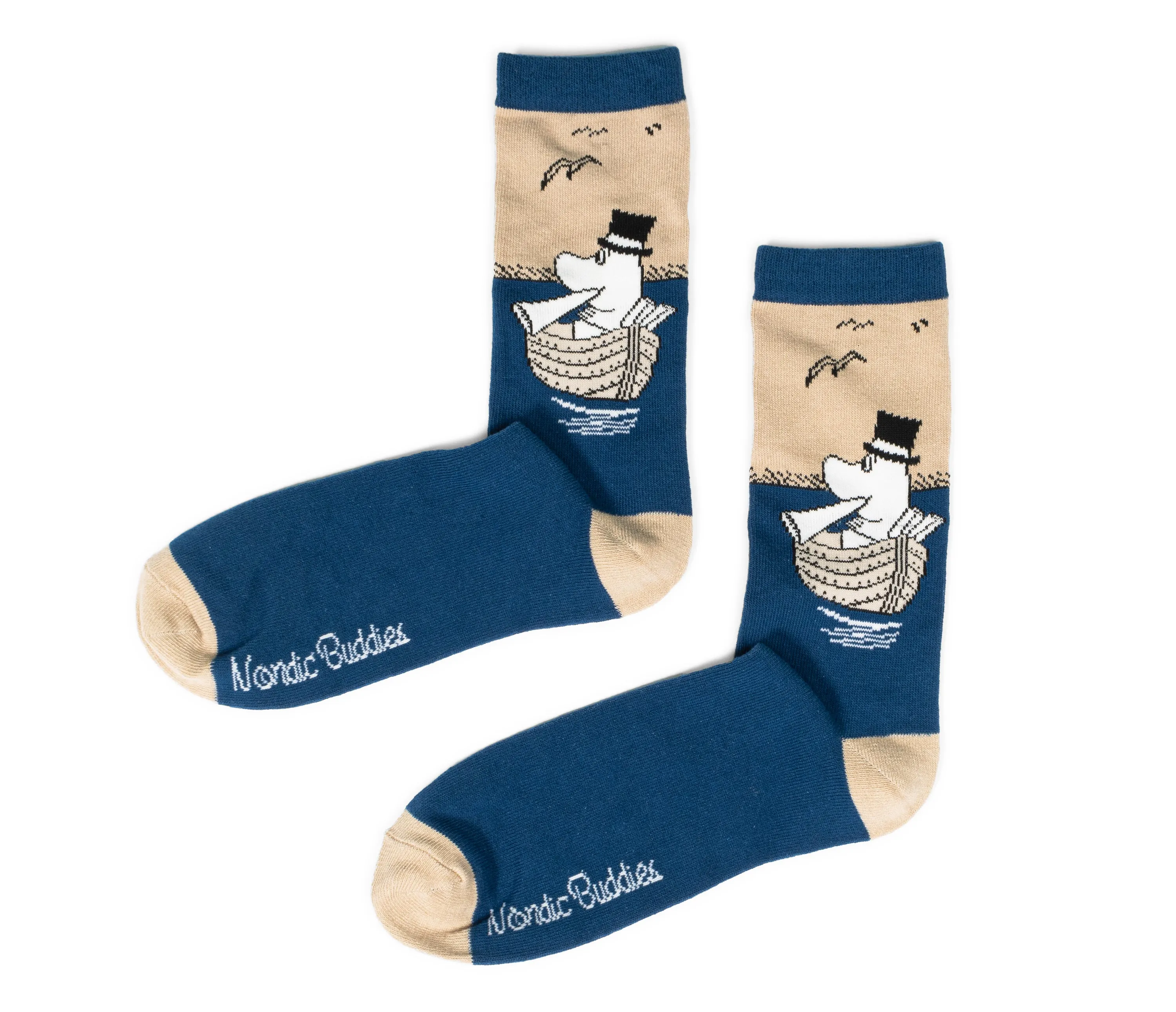 Moominpappa Boating Men Socks - Blue/Beige