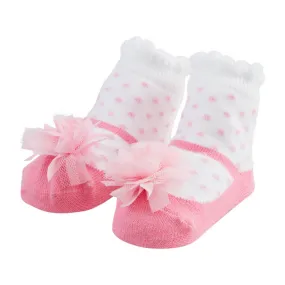 Mud Pie Pink Puff Mary Jane Socks