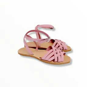 MYRTO PINK FLAT LEATHER SANDALINAS